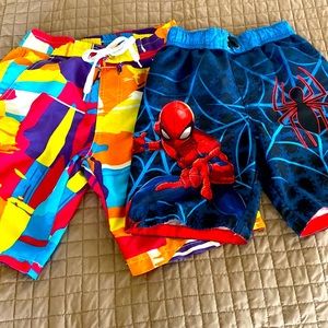 Spider-Man and Multi-Colored Boy’s Swim Trunks-Size Small